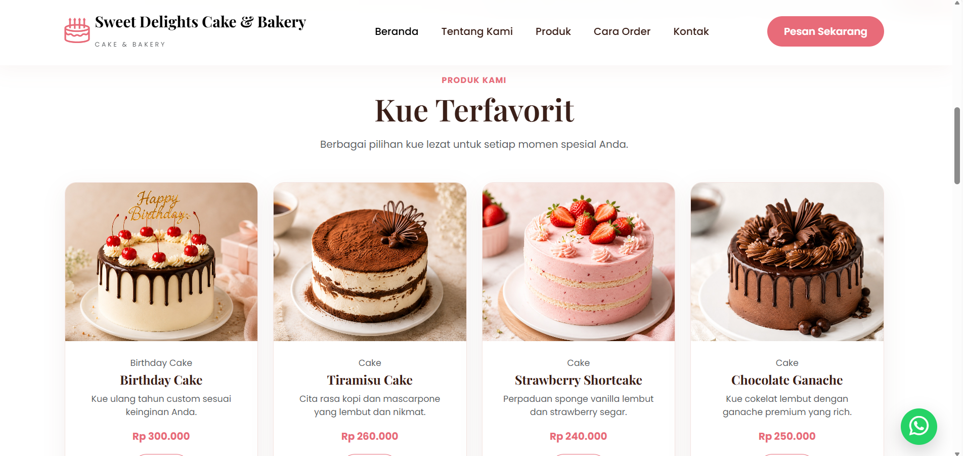Website UMKM Cake Shop